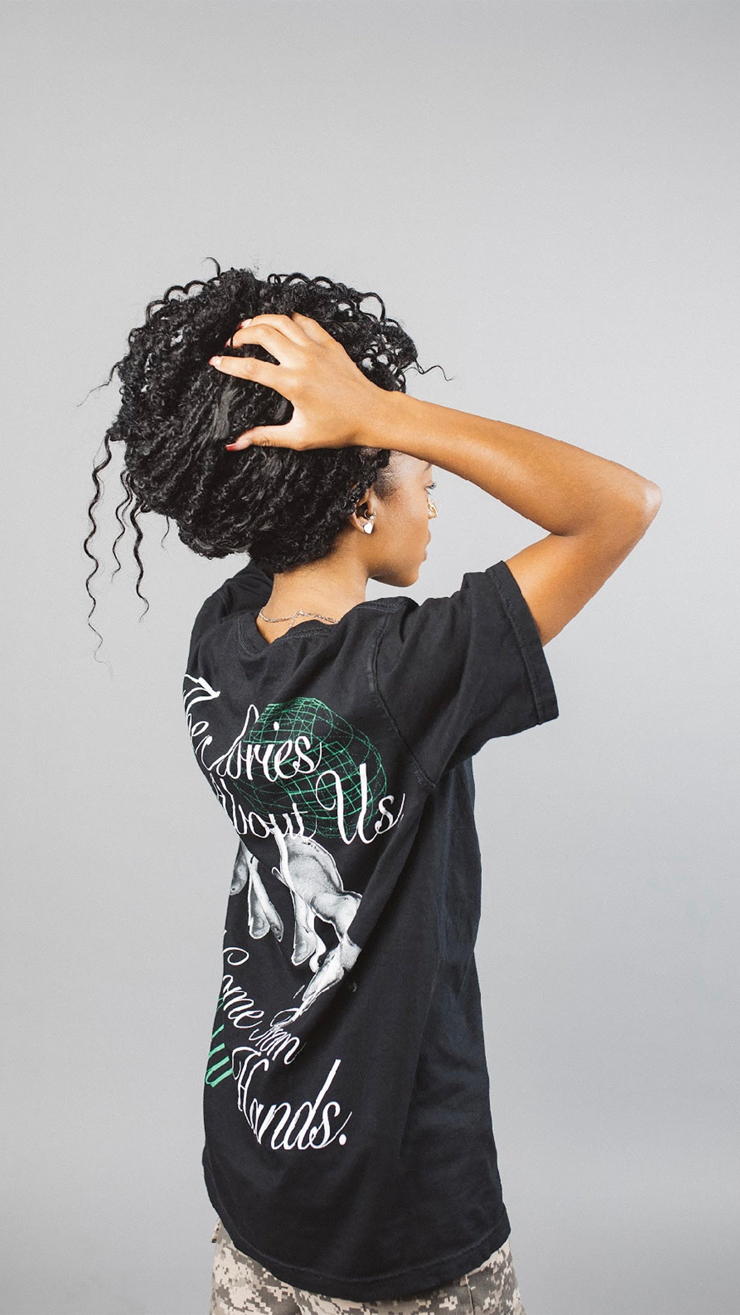 “From Our Hands” Tee Shirt (black//green)